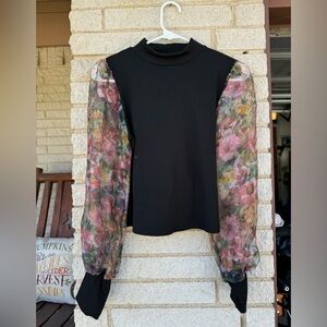Black Floral Top